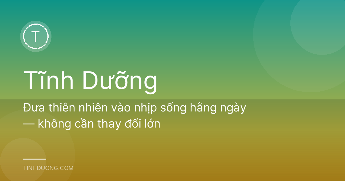 Đưa thiên nhiên vào nhịp sống hằng ngày — không cần thay đổi lớn