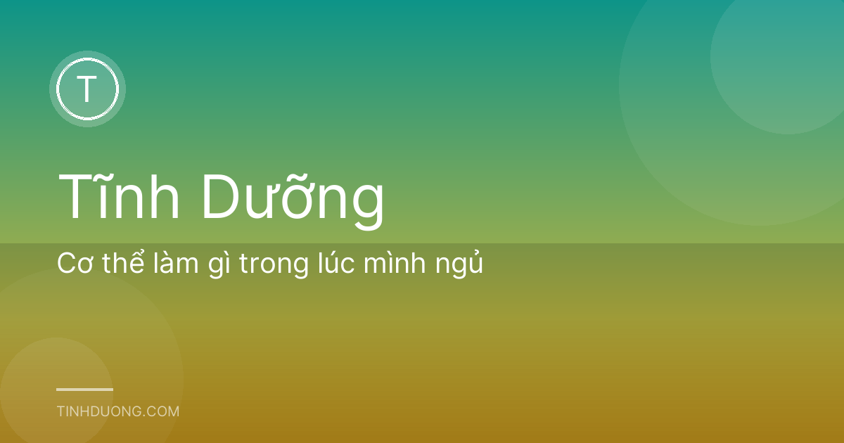Cơ thể làm gì trong lúc mình ngủ