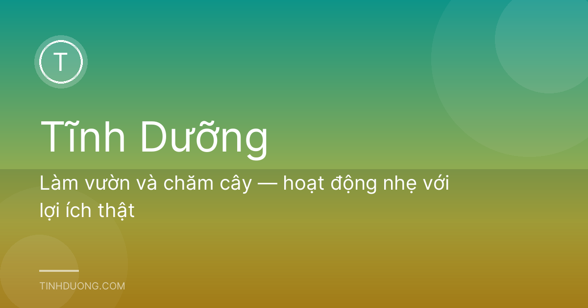 Làm vườn và chăm cây — hoạt động nhẹ với lợi ích thật